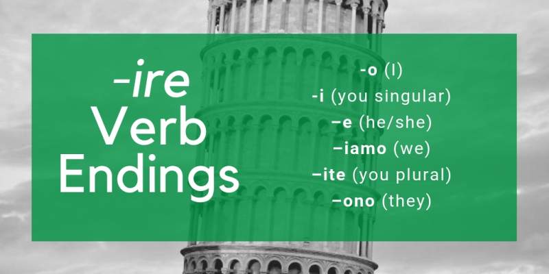 Italian verb conjugation chart ire verbs