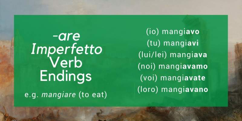 italian imperfect tense -are verbs