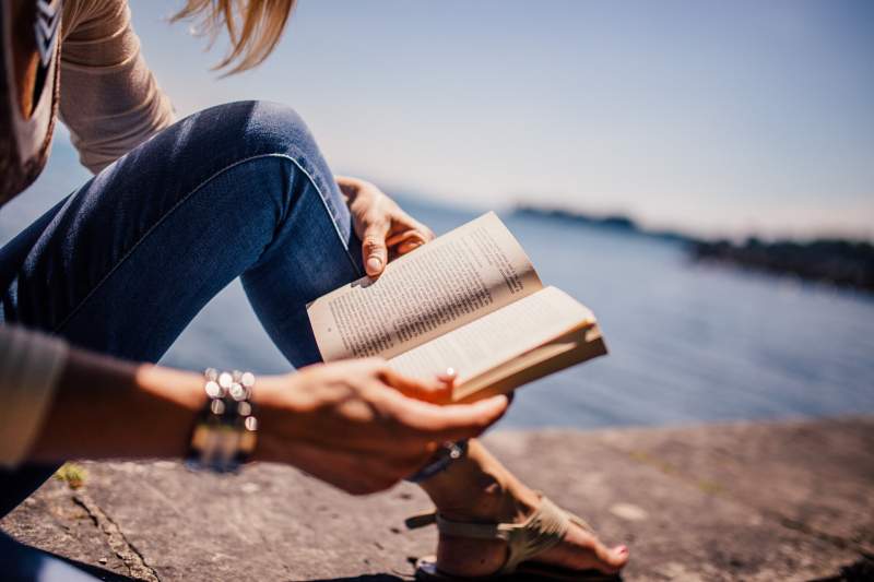 girl reading a book