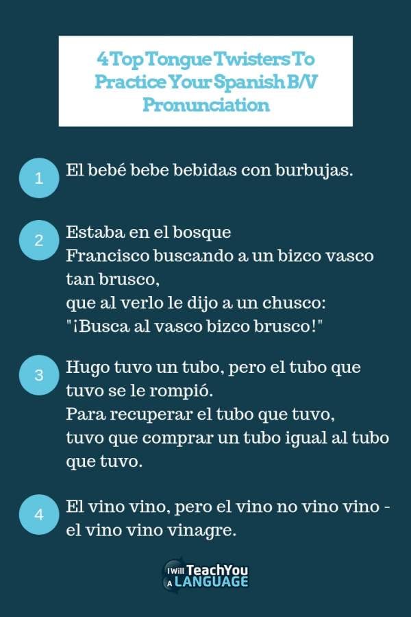 spanish bv pronunciation tongue twisters