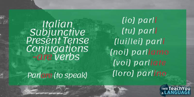 Italian subjunctive are verbs