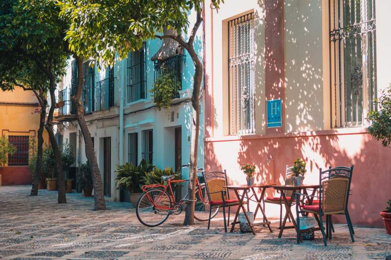 Spanish town square Seville