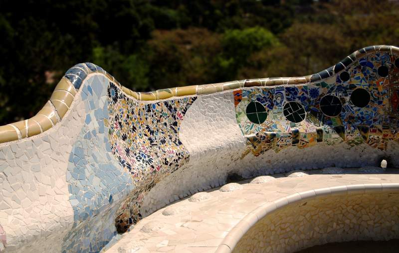 bench in park guell Barcelona