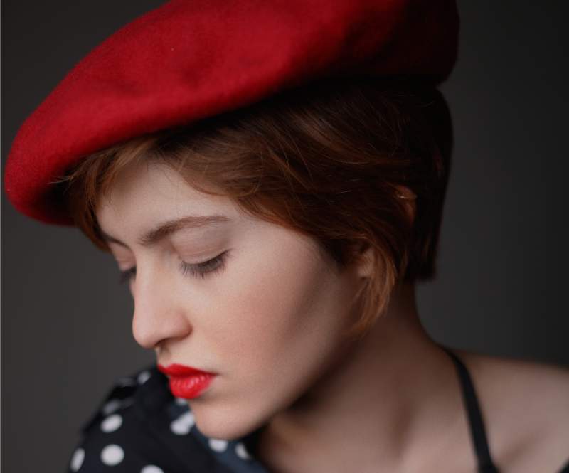 woman wearing beret 1