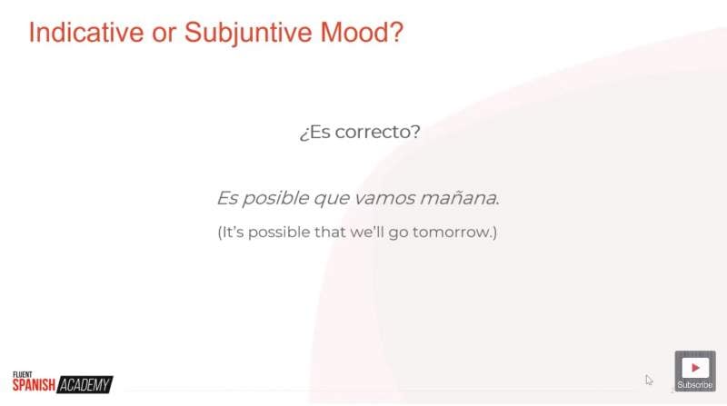 Spanish subjunctive mood question