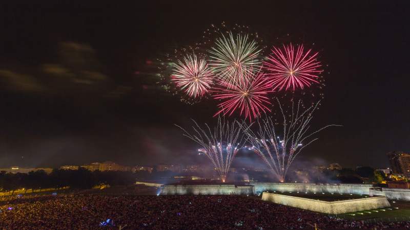 fireworks at sanfermin