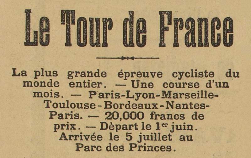 the first Tour De France