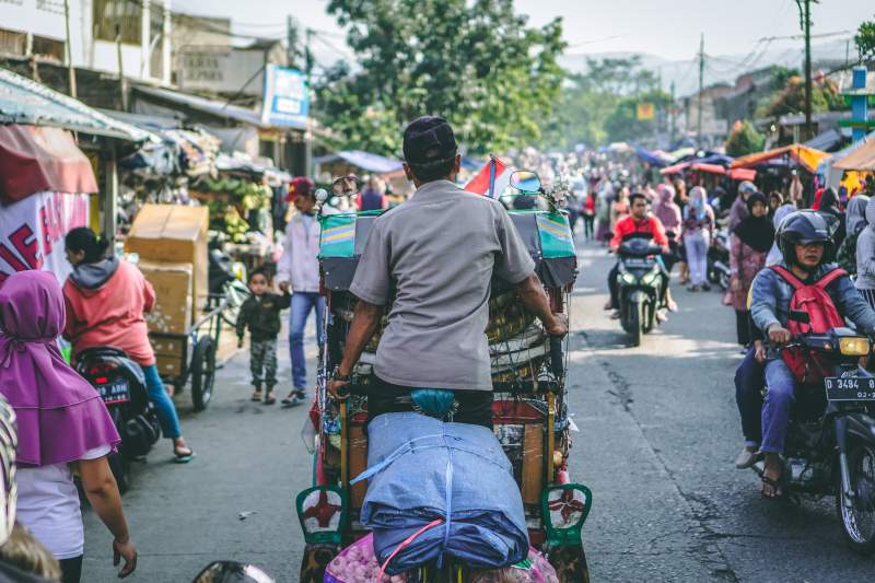 traffic in Bandung City, Indonesia