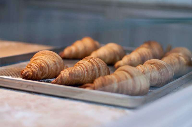 croissants on a baking tray