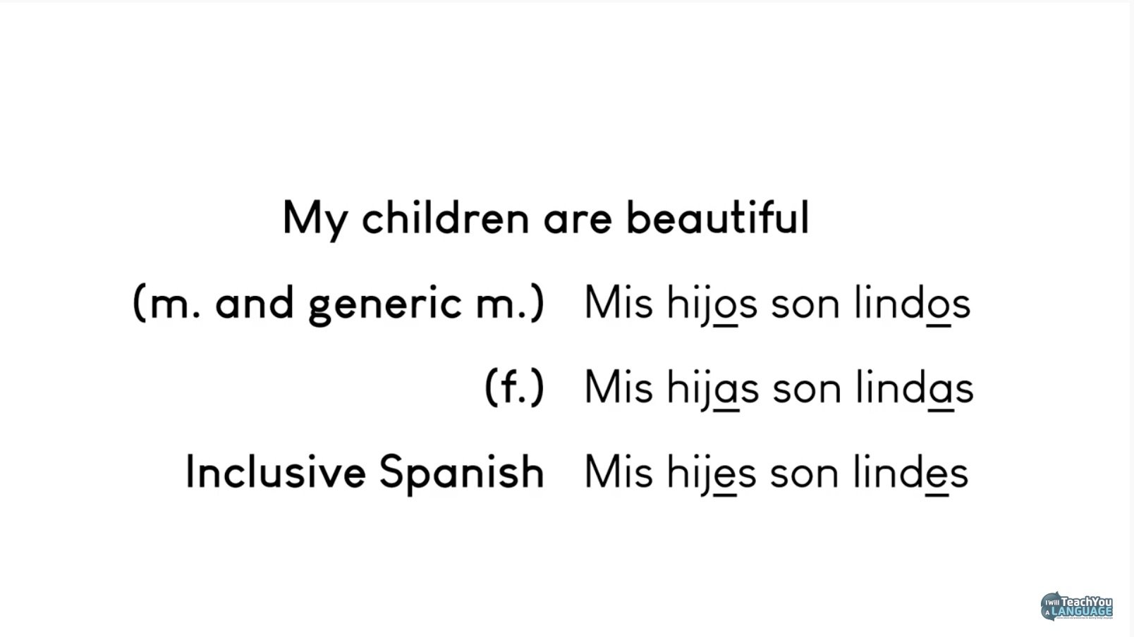 inclusive spanish examples