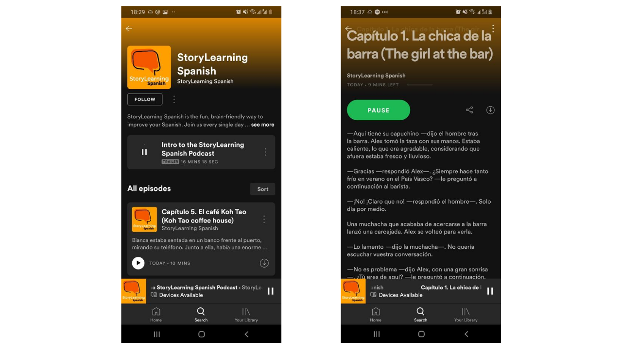 StoryLearning Spanish podcast spotify