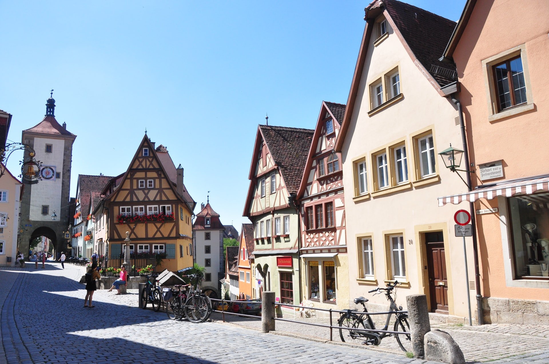 Cobbled street in a traditional German town