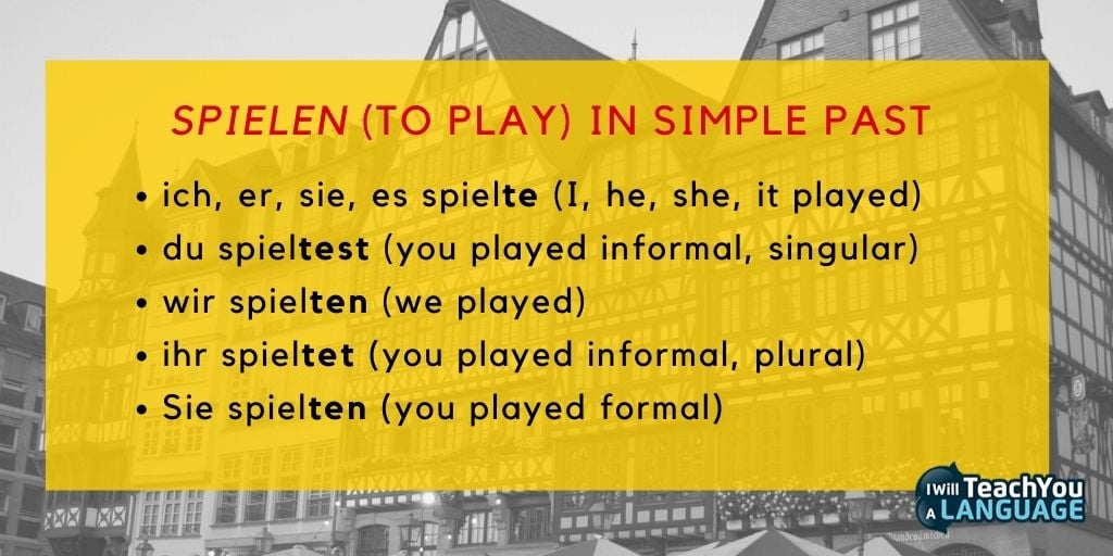 German verb conjugation chart regular verbs simple past