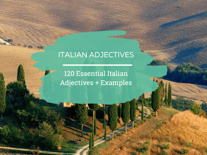 Learn Italian adjectives