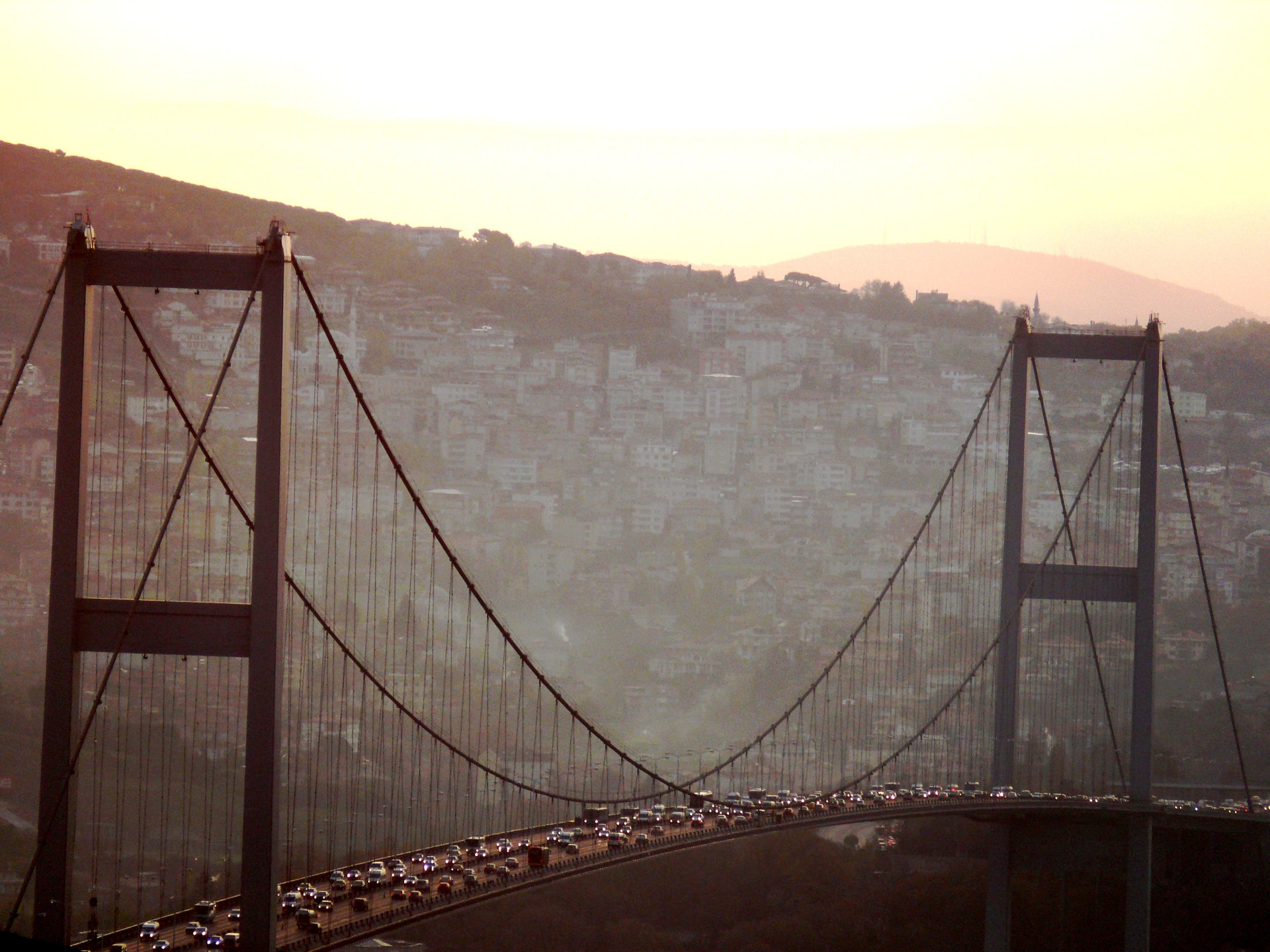 Suspension bridge in Turkish city