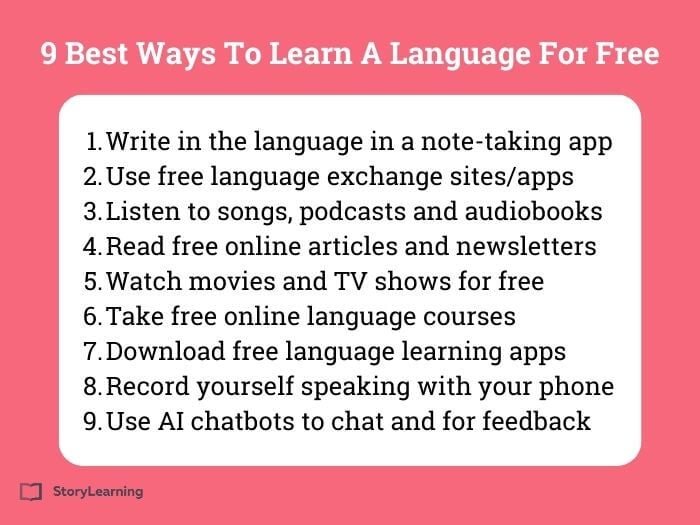 best way to learn a language for free chart