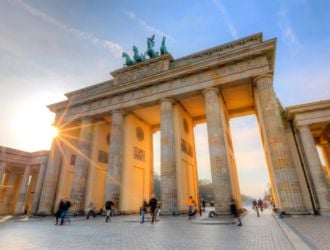 Brandenburg gate at sunset, Berlin, Germany