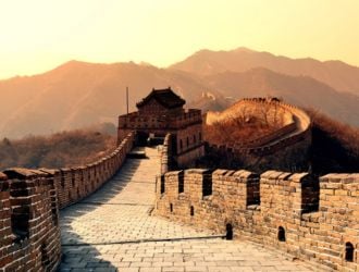 Great Wall of China at sunrise