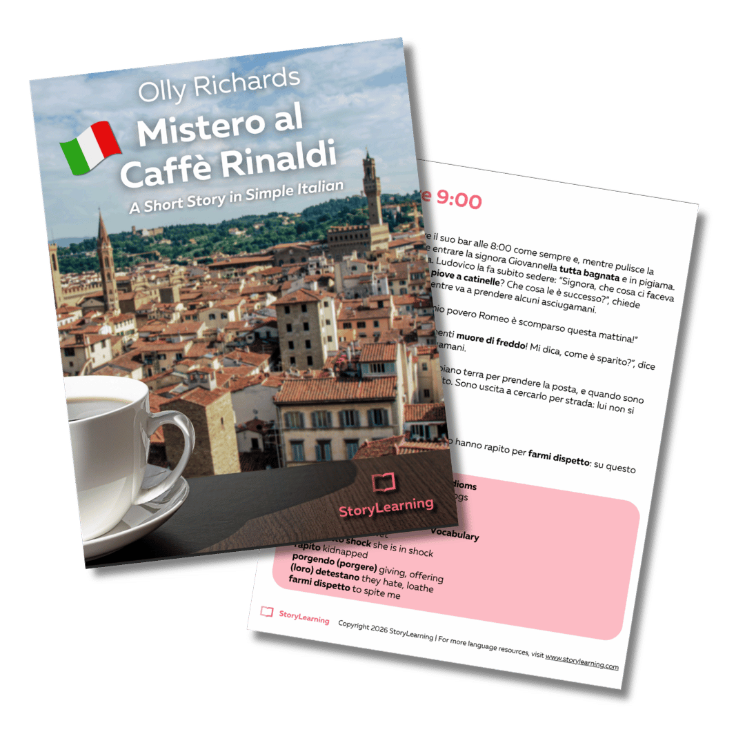 Preview of Mistero al Caffè Rinaldi - A Short Story in Simple Italian