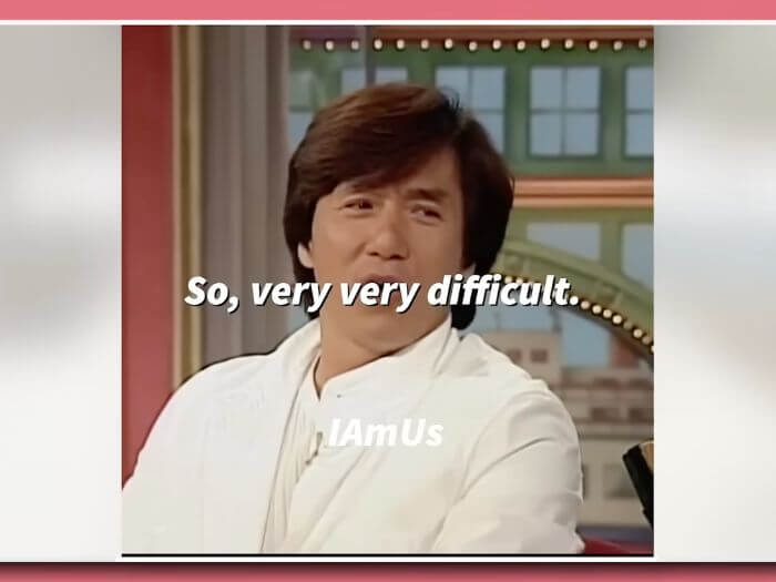 Jackie Chan English is difficult 