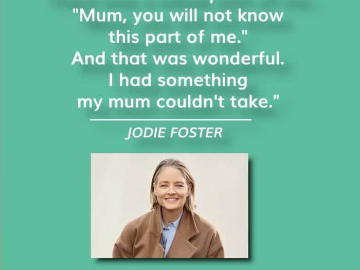 reacts to jodie foster speaking