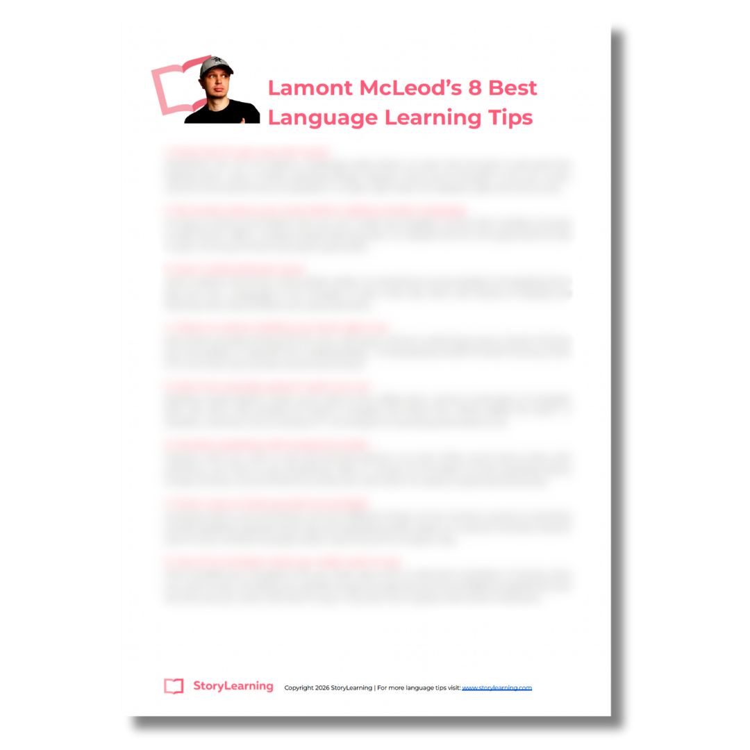 Lamont McLeod's 8 Best Language Learning Tips — free guide cover