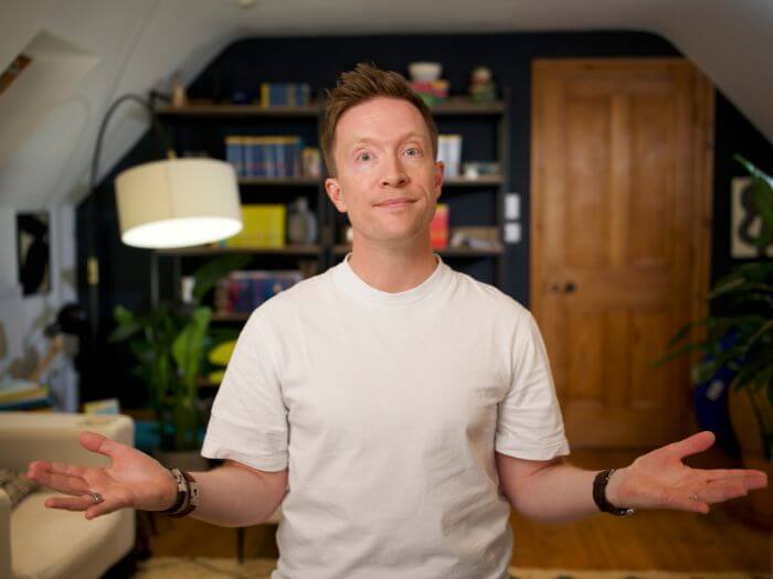 Olly Richards hands outstretched