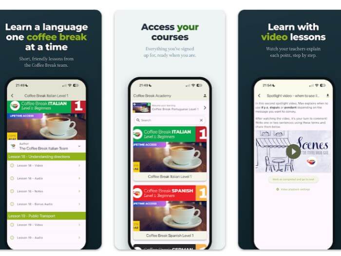 Coffee Break Languages app